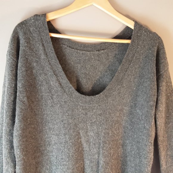 Aritzia Babaton Grey Scoop Back Sweater Long Wool Cashmere Size XS - Picture 10 of 16